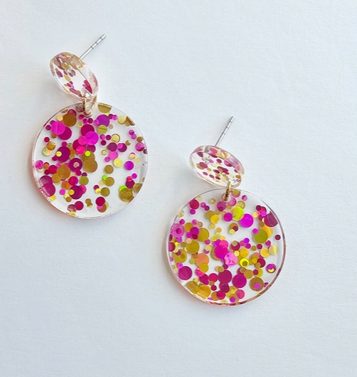 Addy Pink Confetti Earrings