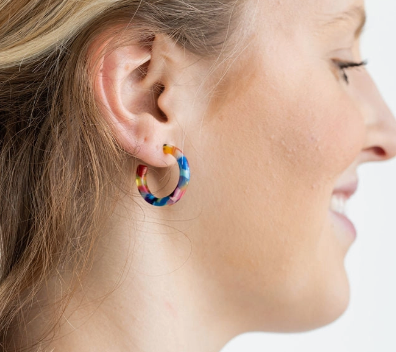 Fiesta Cam Mini Hoop Earrings