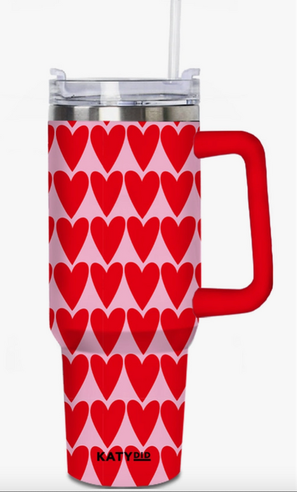 Girly Red Hearts Tumbler