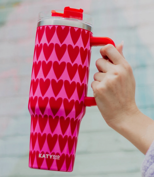 Girly Red Hearts Tumbler