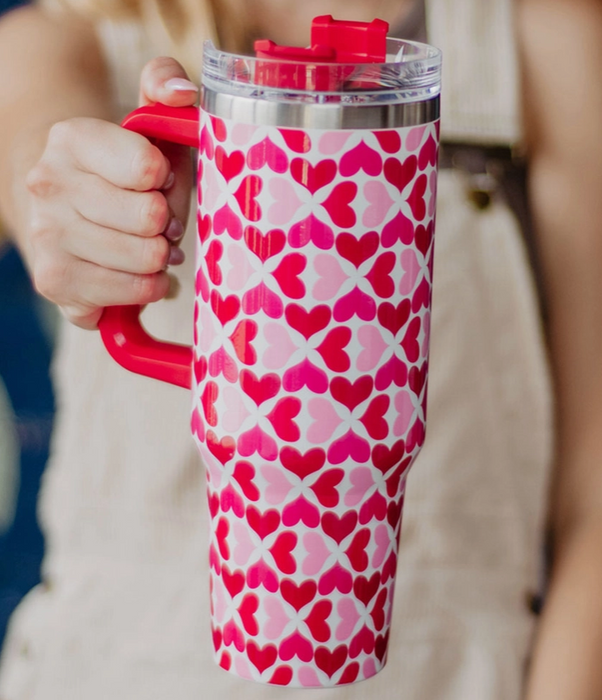 Multicolored Hearts Tumbler