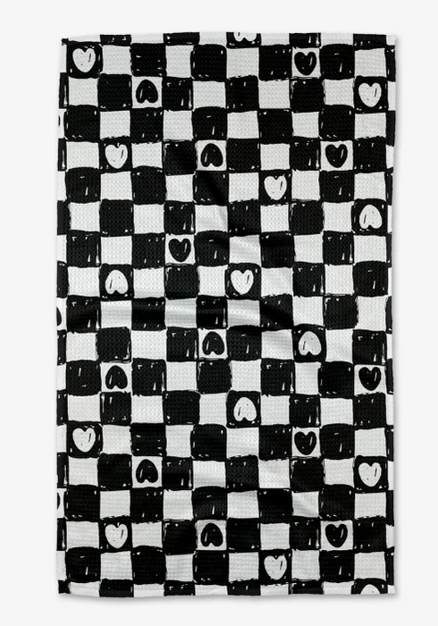 Geometry Tea Towel | Checkered Hearts