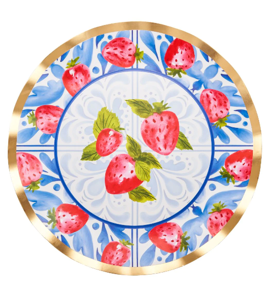 Bleu Strawberries Dinner Plate