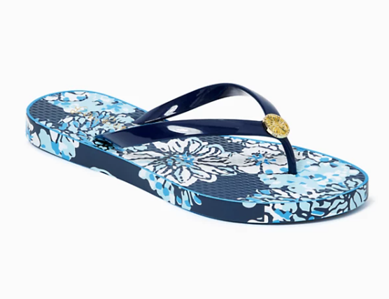Pool Flip Flops | Navy Bouquet All Day