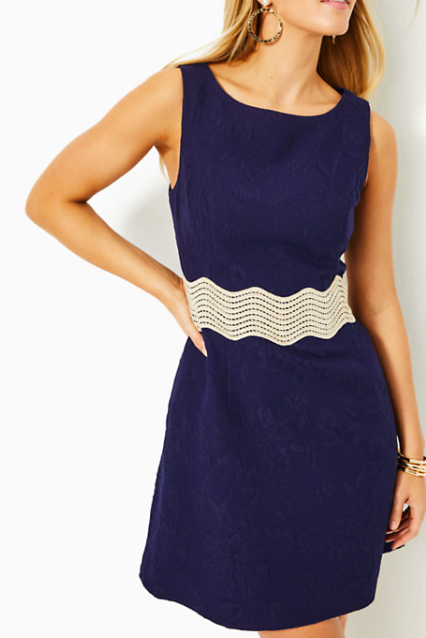 Siarra Stretch Dress | True Navy Caliente Pucker