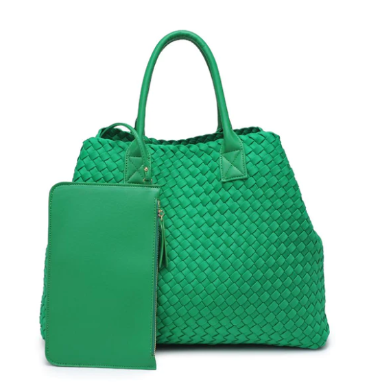Woven Neoprene Bag | Kelly Green