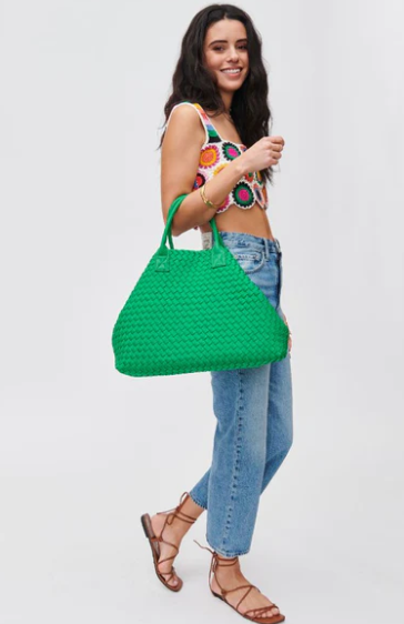 Woven Neoprene Bag | Kelly Green
