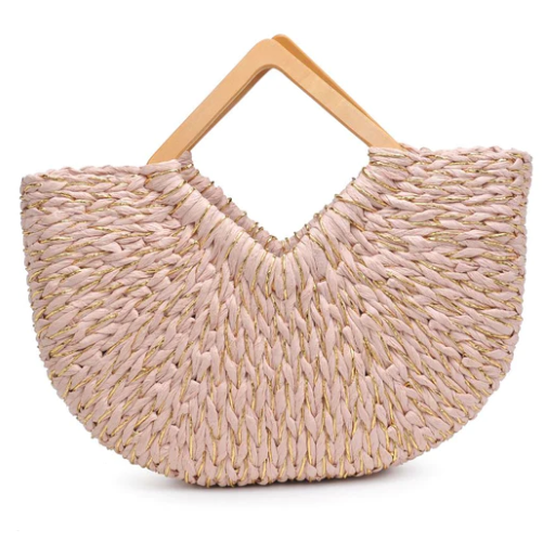 Kehlani Straw Tote | Pink