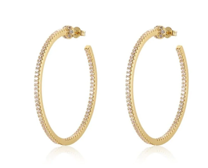 Perfect Pave Hoops | Medium