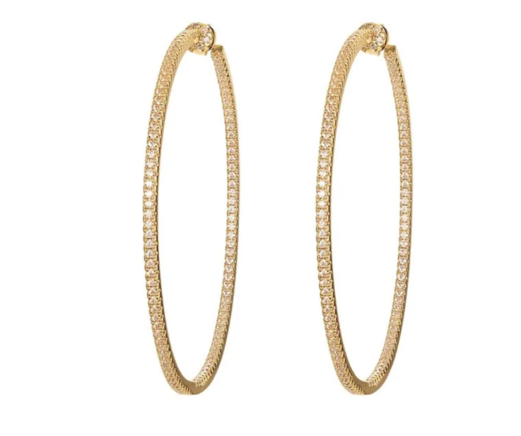 Perfect Pave Hoops | Large
