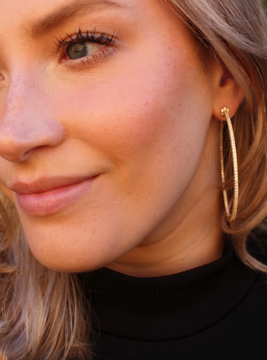 Perfect Pave Hoops | Large