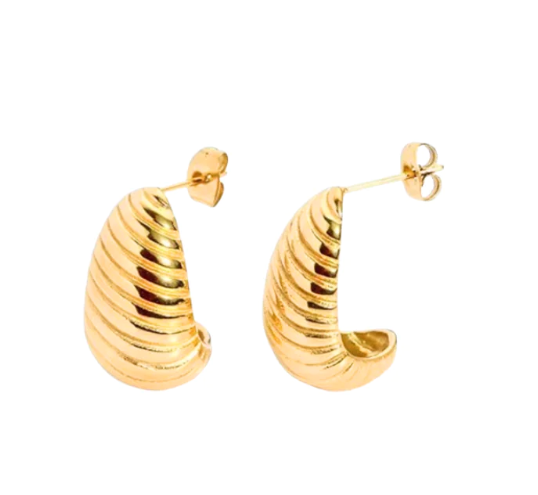 Ribbed Teardrop Earrings