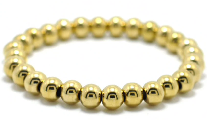 4mm Gold Bead Stretch Bracelet