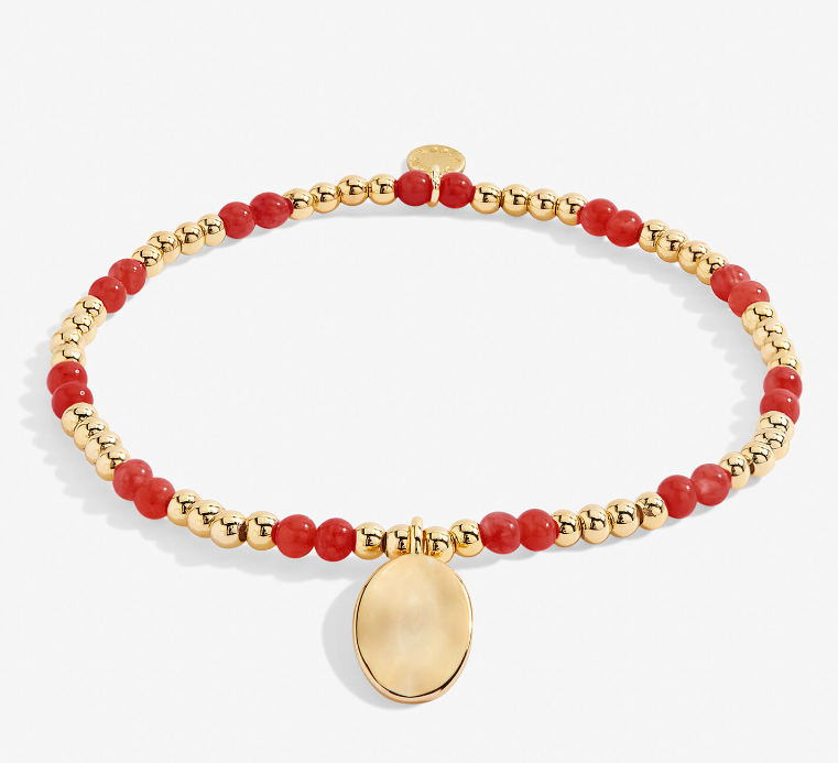 Gold Birthstone  Bracelet | January Garnet