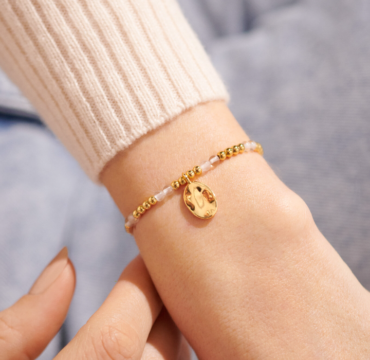 Gold Birthstone  Bracelet | April Crystal