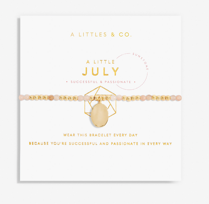 Gold Birthstone  Bracelet | July Sunstone