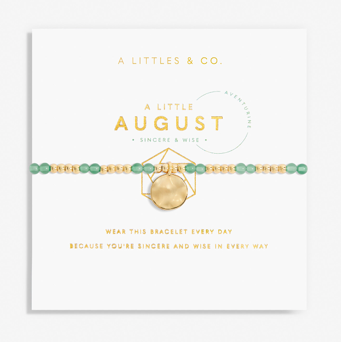 Gold Birthstone  Bracelet | August Aventurine