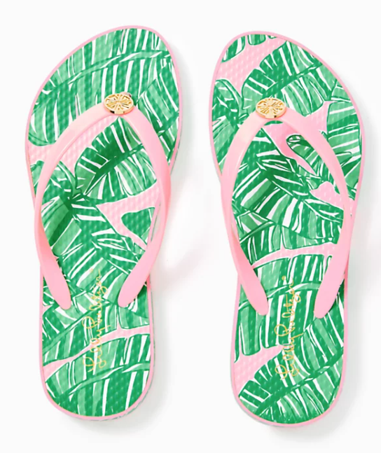 Pool Flip Flops | Conch Shell Pink Lets Go Bananas