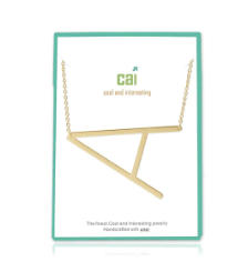 Gold Oversized Sideways Initial Necklace