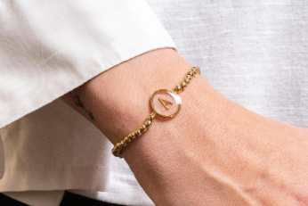 Gold Clear Initial Bracelet