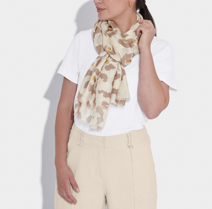 Foil Printed Scarf | Abstract Flower