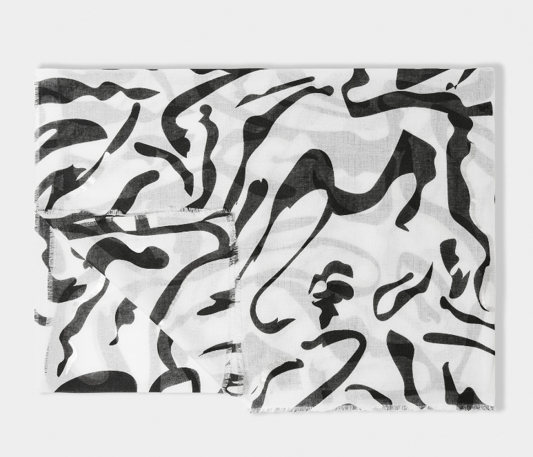 Foil Printed Scarf | Zebra