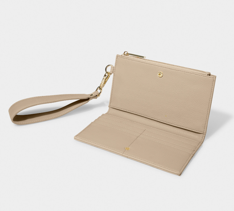 Zana Fold Out Wristlet | Light Taupe