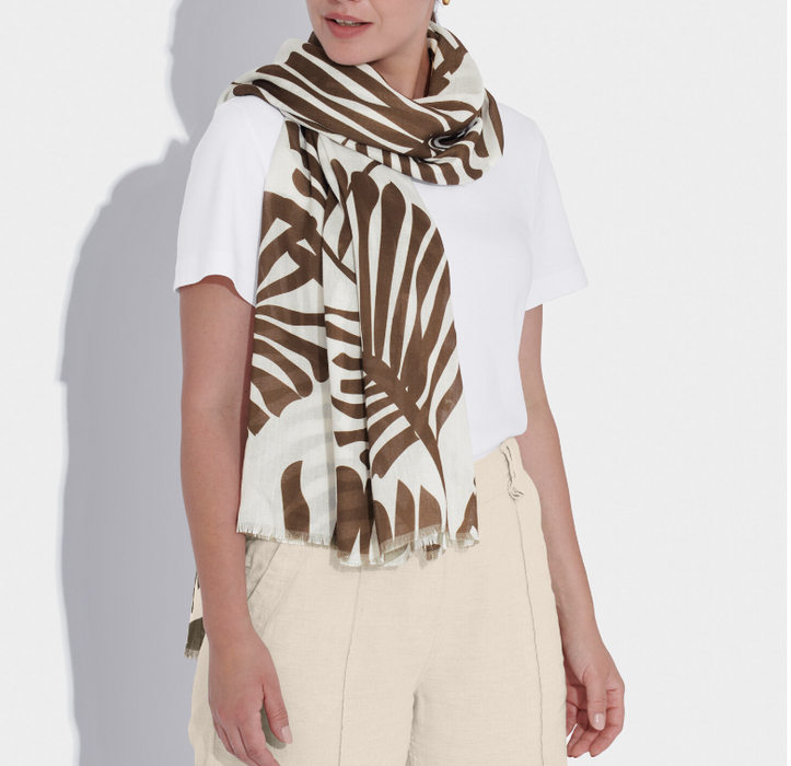 Printed Scarf | Tropical Leaf