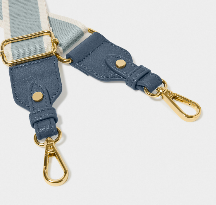 Canvas Bag Strap | Dusty Blue Stripe