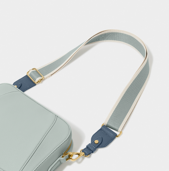 Canvas Bag Strap | Dusty Blue Stripe