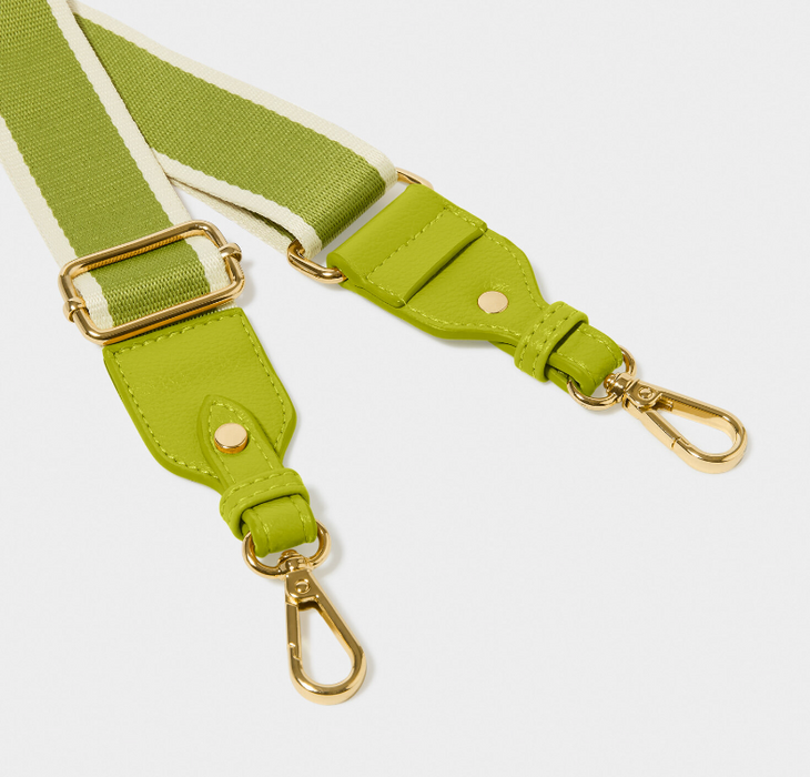 Canvas Bag Strap | Lime Green Stripe