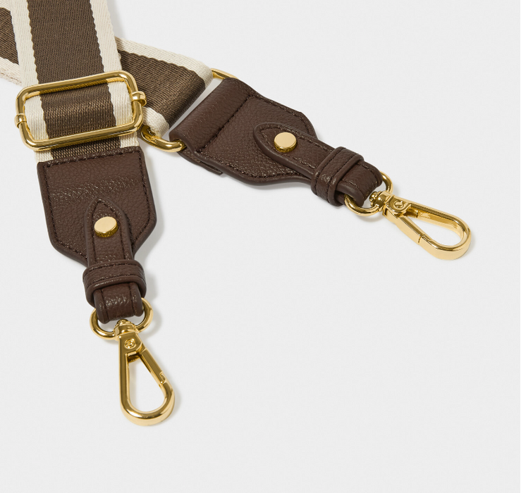 Canvas Bag Strap | Chocolate Stripe