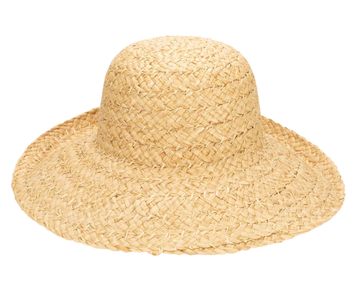 Raffia & Gold Round Crown Sun Hat