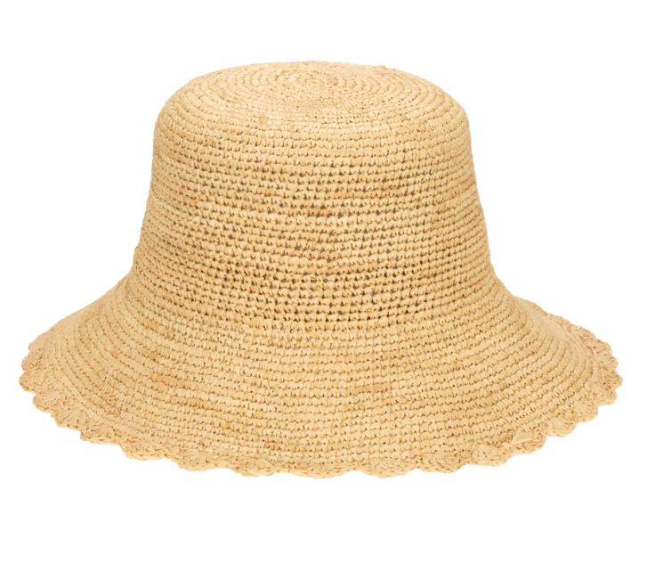 Sand Dollar Crochet Raffia Bucket Hat