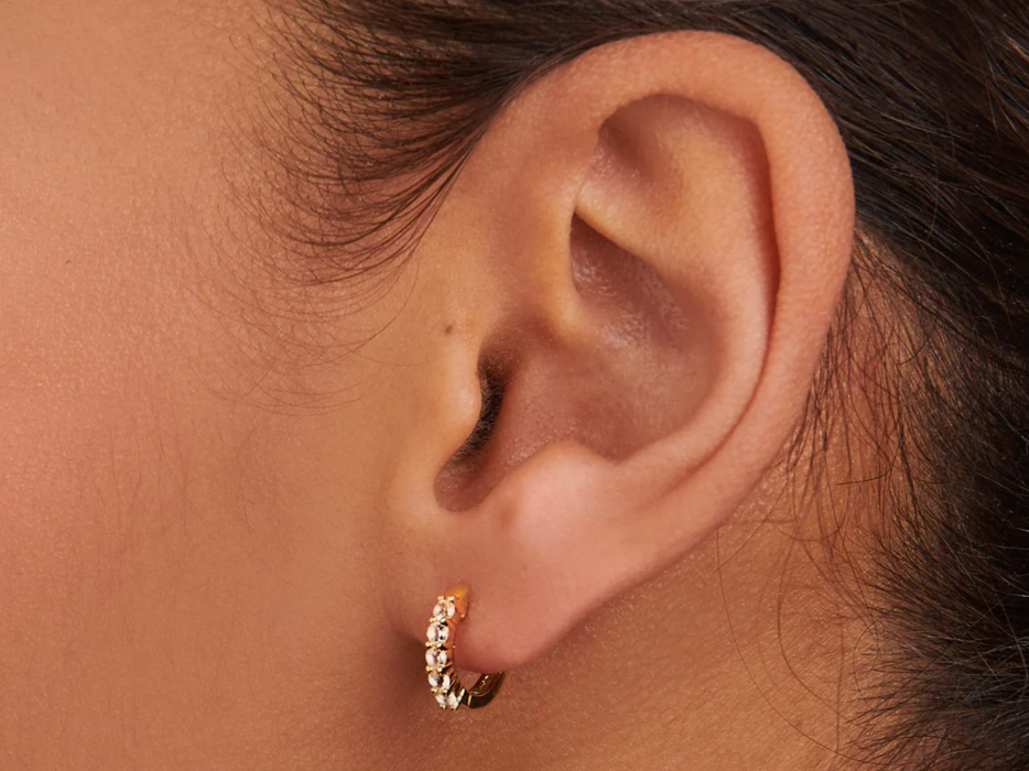 Pave Moissanite Huggies