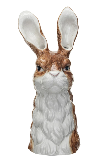 Hand-Painted Rabbit Vase