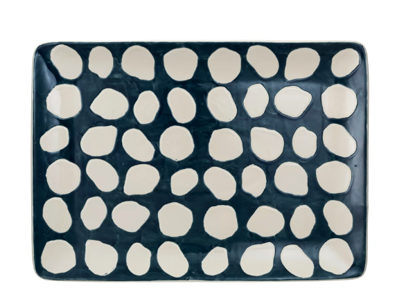 Handpainted Stoneware Dotted Platter
