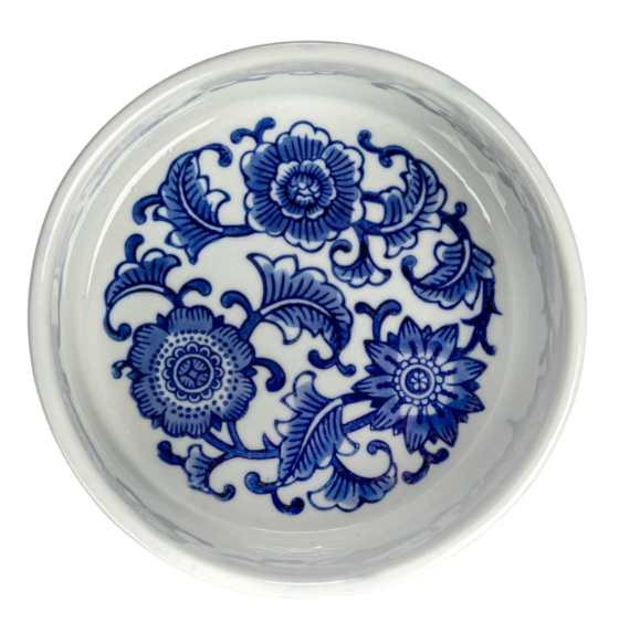 Large Blue Floral Pet Bowl
