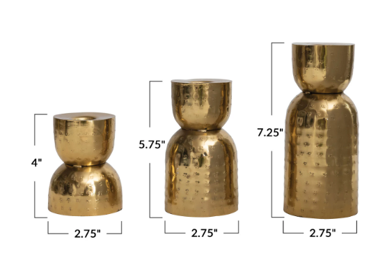Antique Gold Taper Holder | Large