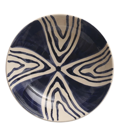 Handpainted Blue Serving Bowl