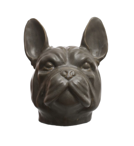 French Bulldog Stoneware Vase