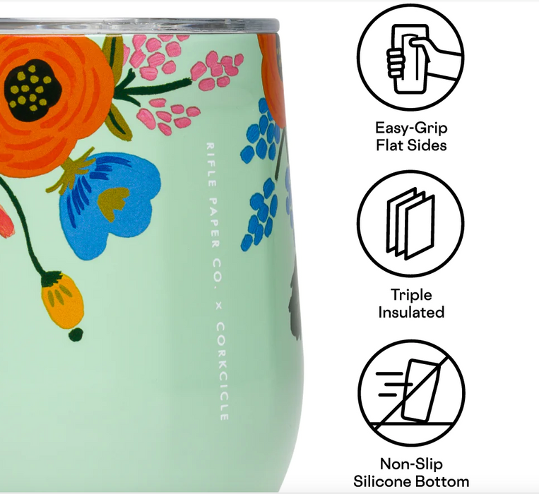 Rifle 12oz Stemless | Mint Lively Floral