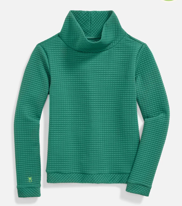 Park Slope Turtleneck in Waffle | Sea Glass Green