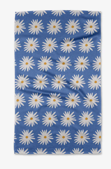 Geometry Tea Towel | Blue Daisies