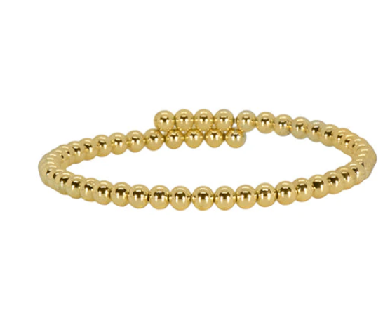 Flex Beaded Bracelet | Gold