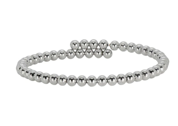 Flex Beaded Bracelet | Silver