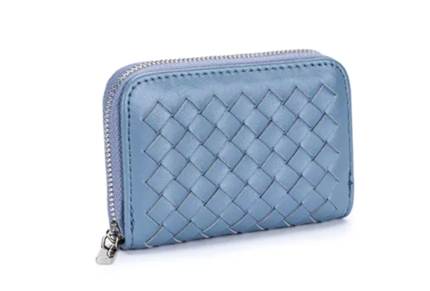Mini Woven Wallet | Blue