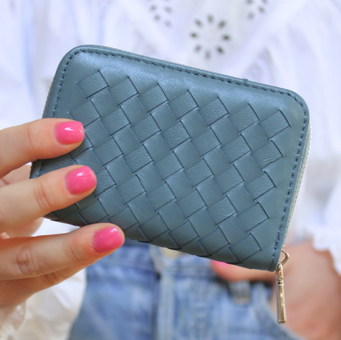 Mini Woven Wallet | Blue
