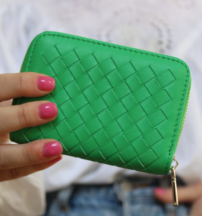 Mini Woven Wallet | Green