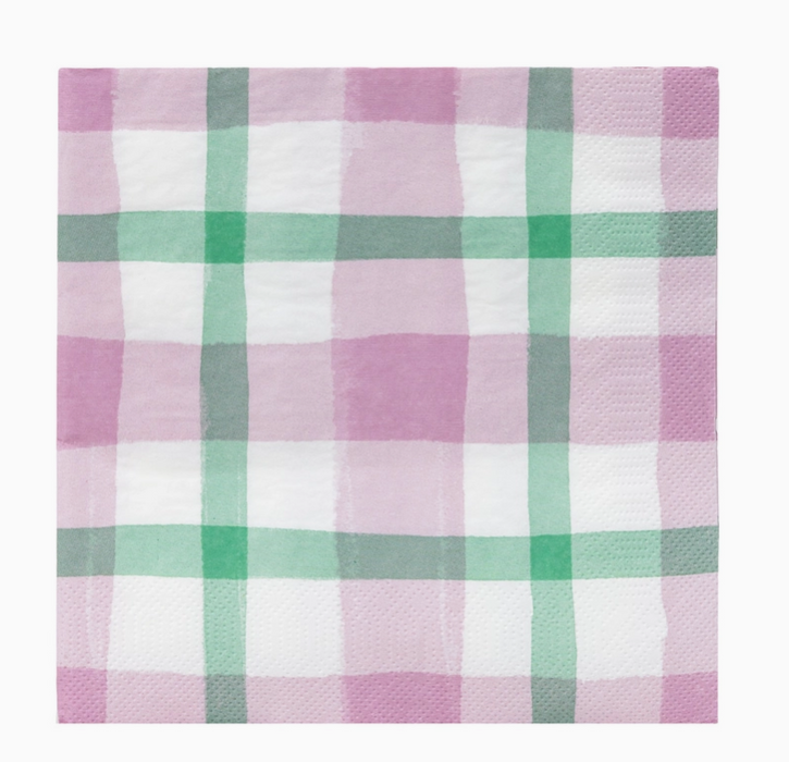 Lilac & Green Gingham Napkins